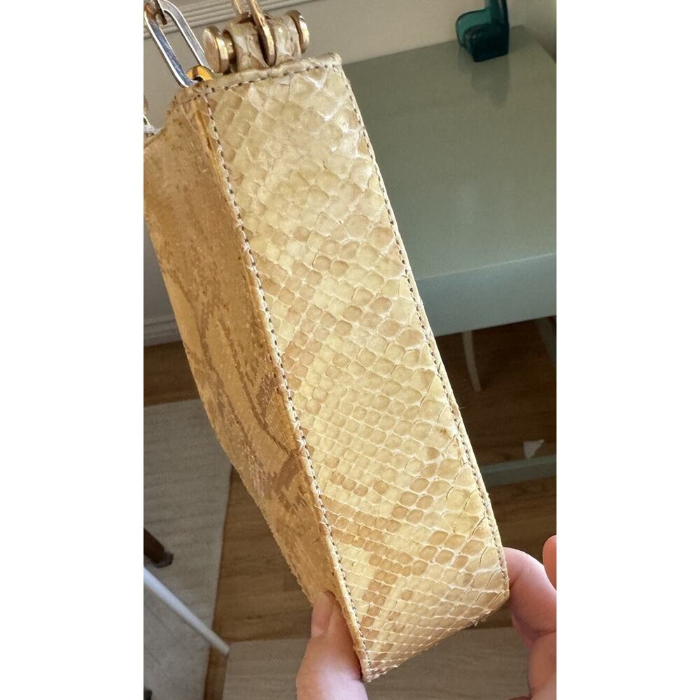 VTG Gold Python Stuart Weitzman Crossbody Box Pur… - image 6